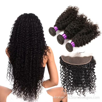 Brazilian Hair Bundles with closure  Remy Human Hair Bundles with lace Closure 100 Virgin Hair Weave